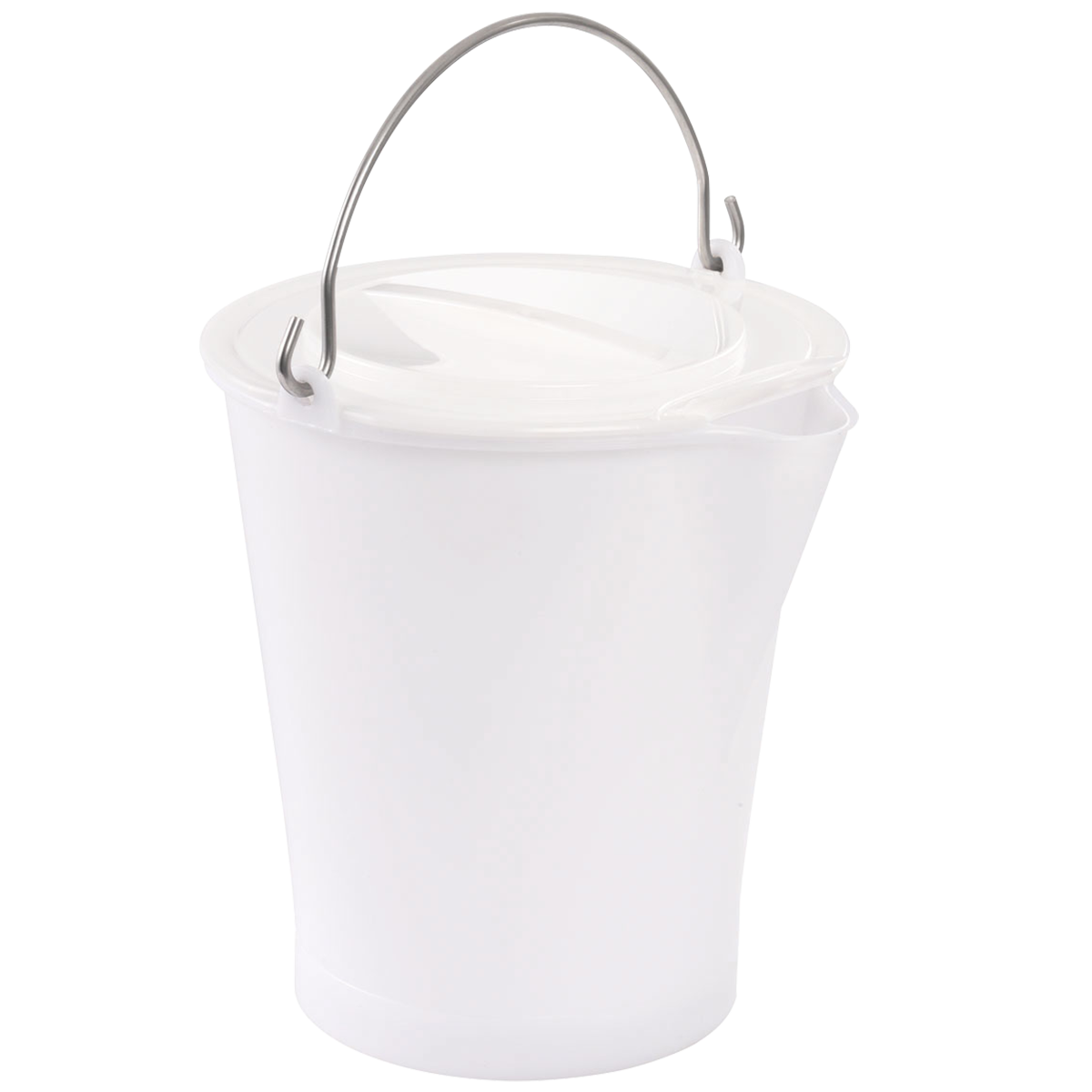 Seau en LDPE 10 litres blanc avec bec verseur - Matériel de