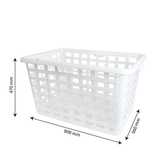 Large model wicker basket 800 x 560 x 470 mm - 112 L - white