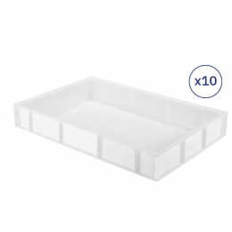 Set of 10 dough containers 600 x 400 x 90 mm, 15 L - white