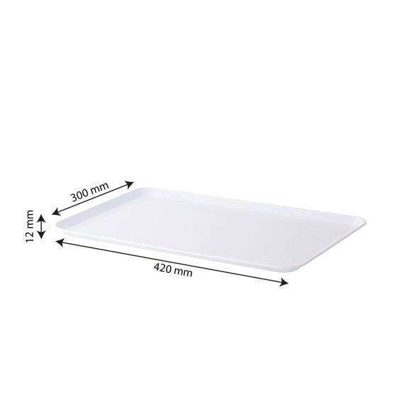 Plateau de service 420 x 300 x 12 mm  - blanc