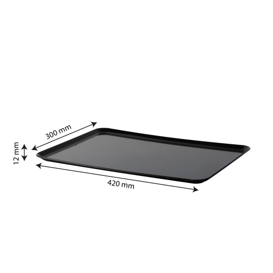 Plateau de service 420 x 300 x 12 mm - noir